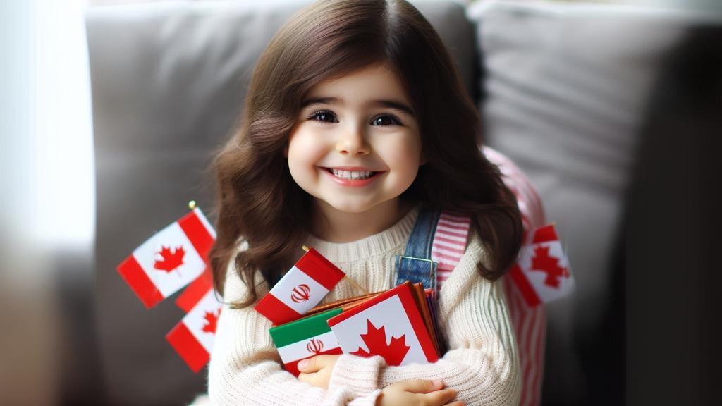 دختر بچه شاد مهاجر ایرانی
